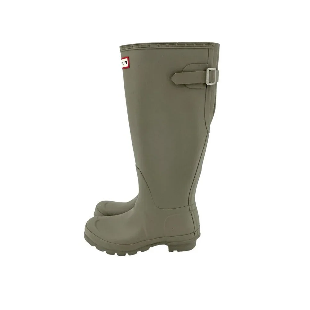 Hunter Original Tall Rain Boots Light Grey Stretch Back SZ 6 US 37 EU New
